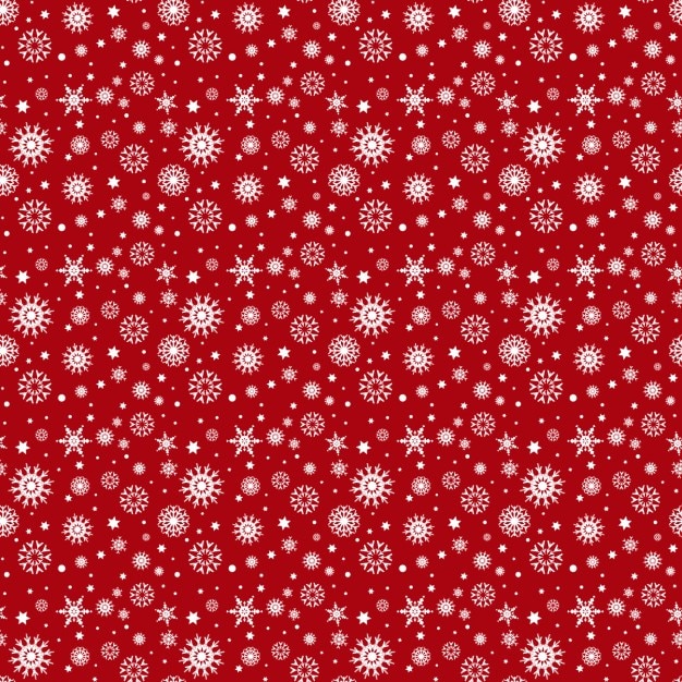 White snowflakes on a red background pattern