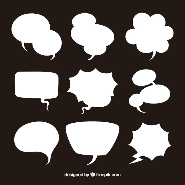 Free vector white speech bubble collection