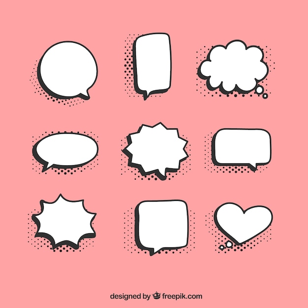 Free vector white speech bubbles collection