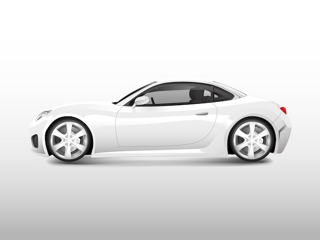 Free vector white sports car isolated on white vector