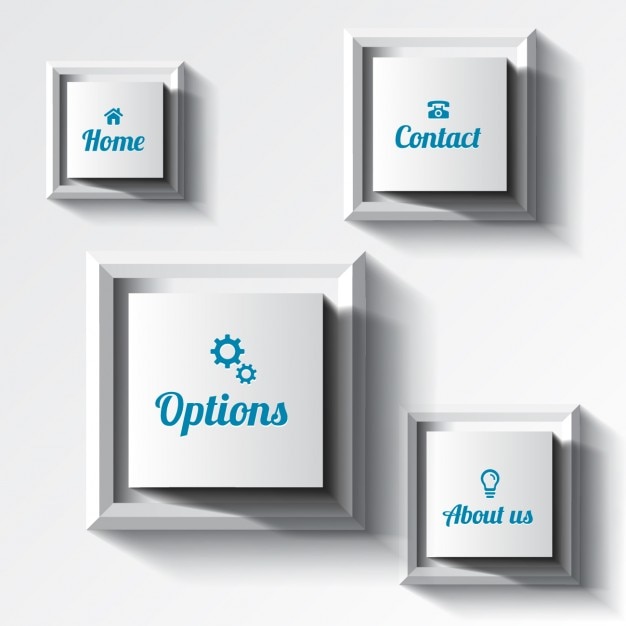 Free Vector white squared buttons