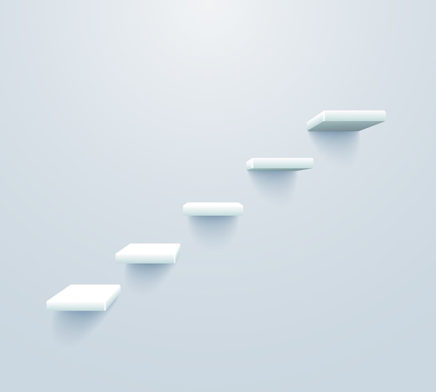 White stairs up. Staircase to business success concept