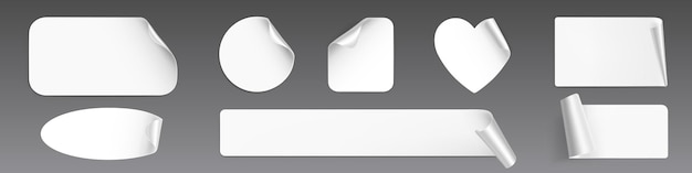 Бесплатное векторное изображение Белые наклейки отслаиваются от бумажных этикеток