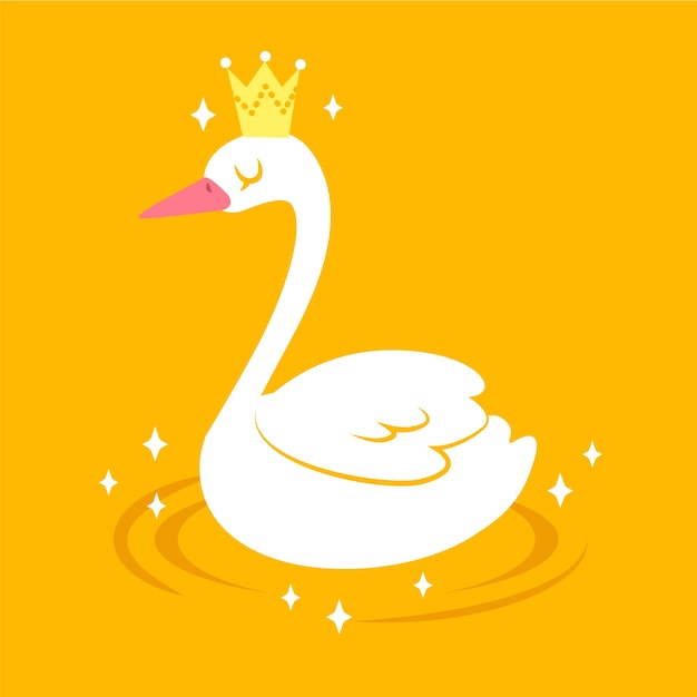 Free vector white swan swimming on a lake