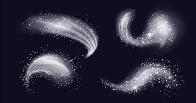 Бесплатное векторное изображение Белый вихрь аромат ветра с частицами снега