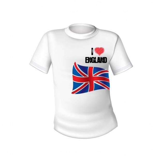 White t shirt with the flag of england