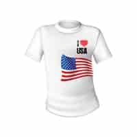 Free vector white t shirt with the flag of the united states