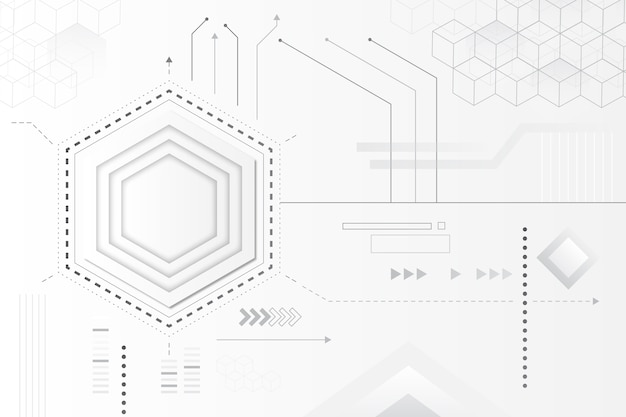 無料ベクター 白い技術背景コンセプト