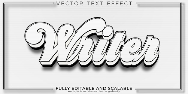 White text effect editable writer and novel text style