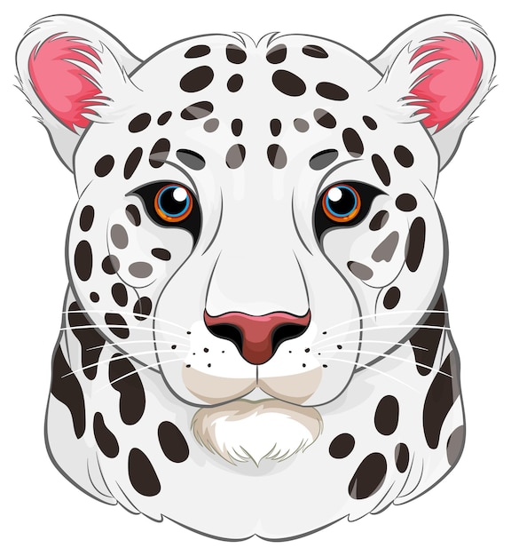 White Tiger Head Cartoon Illustration