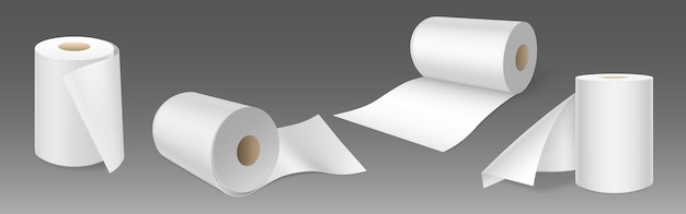 Free vector white toilet paper or hygiene tissue roll mock up