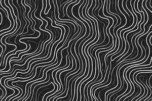 Free vector white topographic contour lines map seamless pattern on black background