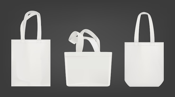 Free Vector white tote shopping eco bags