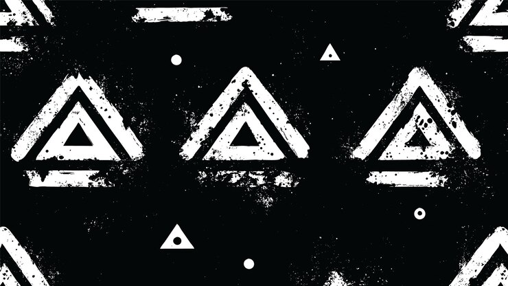 Free Vector white triangle grunge brush geometric pattern