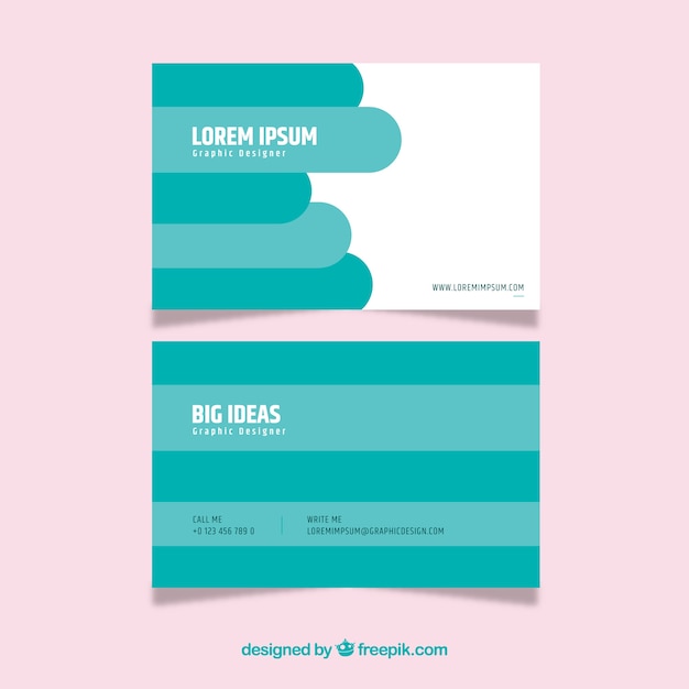 White and turquoise business card