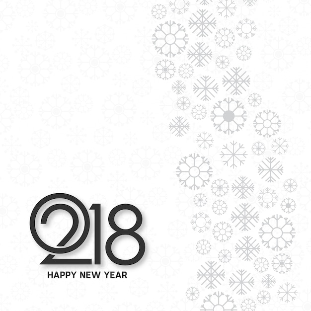 White typographic new year 2018 design