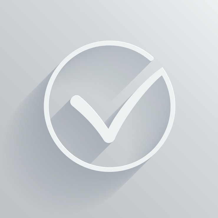 Free Vector white vector check mark or tick in circle conceptual