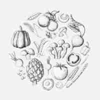 Free vector white vegetable design collection