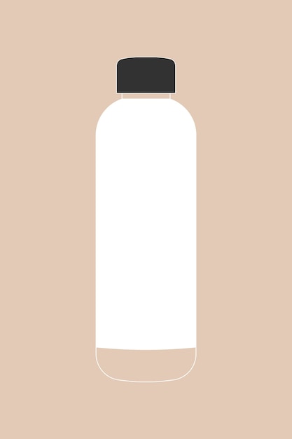 Free vector white water bottle flat design, zero waste container vector illustration