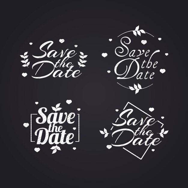 White wedding lettering collection
