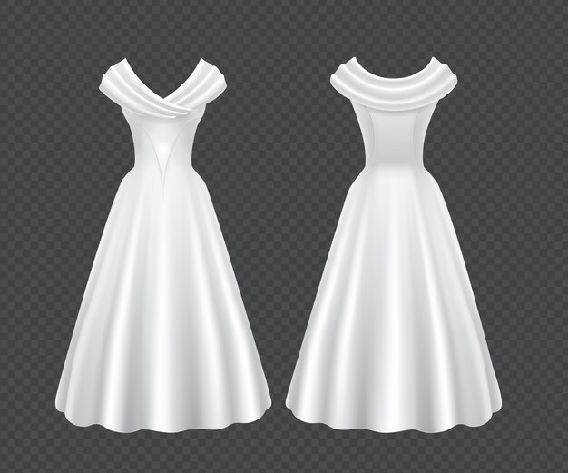 white wedding woman dress with long skirt