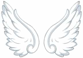 Free vector white wings isolated on white background