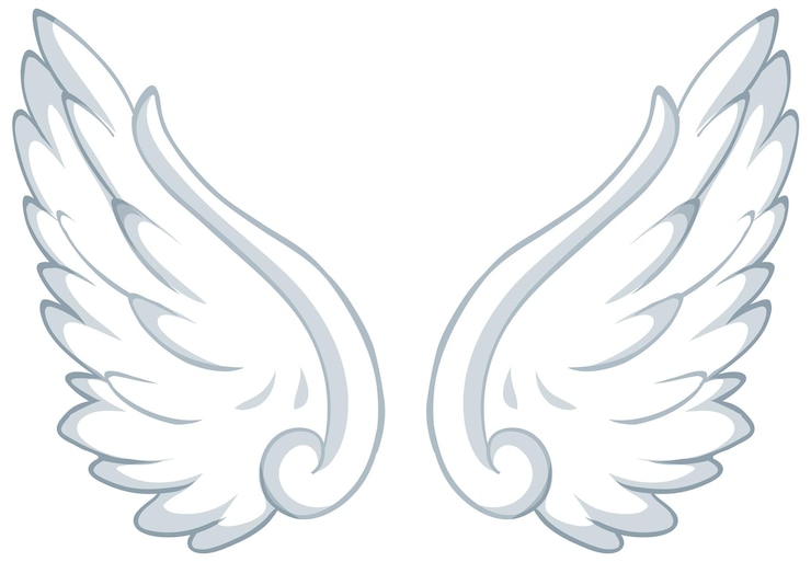 Free Vector white wings isolated on white background