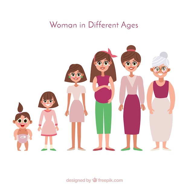 White women collection in different ages