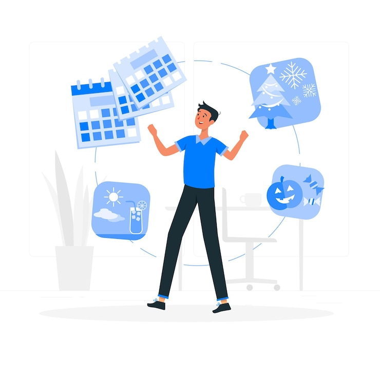 Free Vector a whole year concept illustration