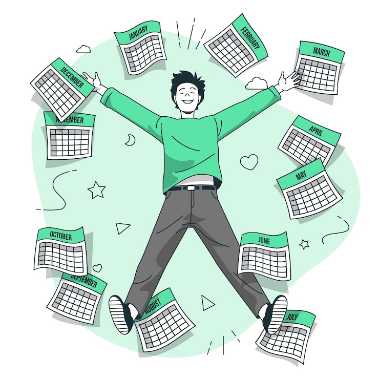 Free Vector a whole year concept illustration
