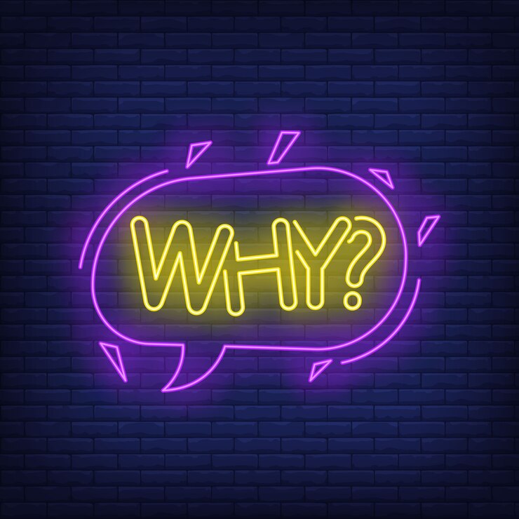 Free Vector why neon lettering in speech bubble. 