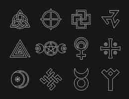 Free vector wiccan symbol set