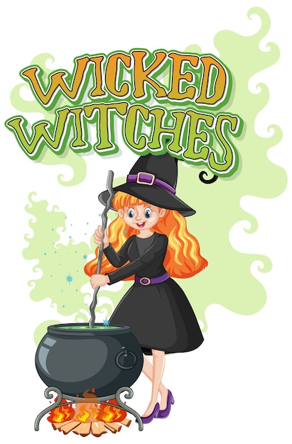 Free vector wicked witches logo on white background