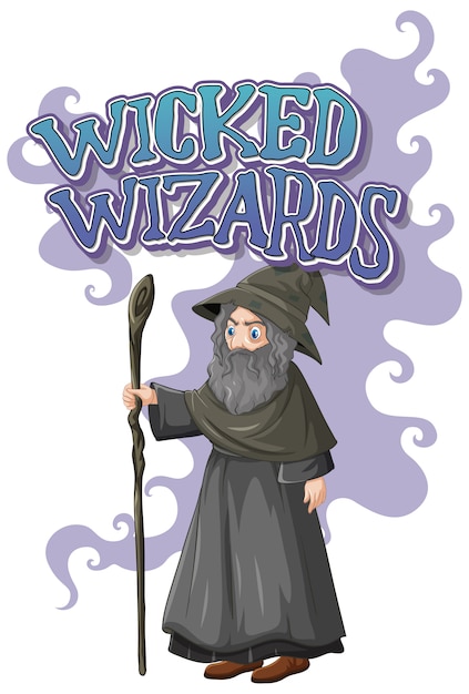 Бесплатное векторное изображение Логотип злых волшебников на белом фоне