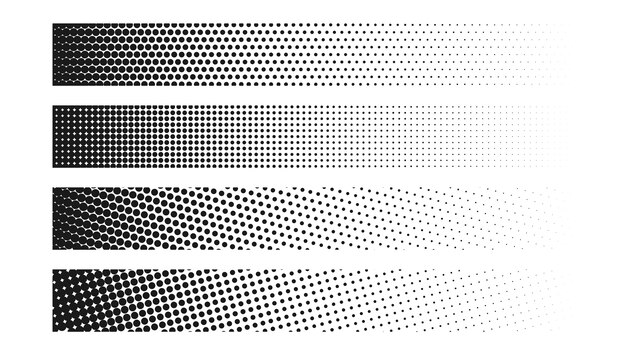 Wide halftone banner set of four