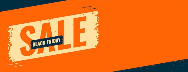 Free vector wide orange banner for black friday holiday sale