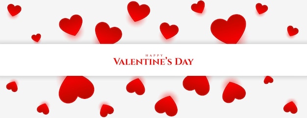 Бесплатное векторное изображение Широкий день святого валентина сердца баннер
