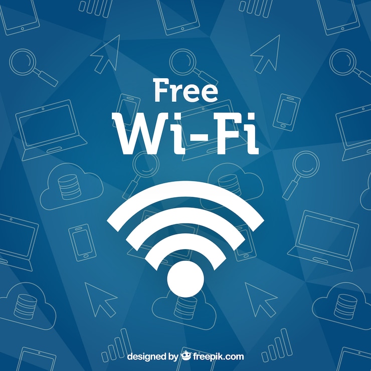 無料Vector スケッチのあるwifiの背景
