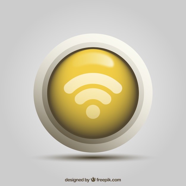 무료 벡터 현실적인 디자인의 wi-fi 버튼