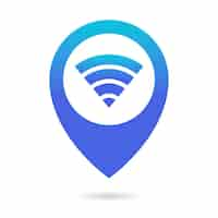 Vettore gratuito gradiente del pin della posizione wi-fi