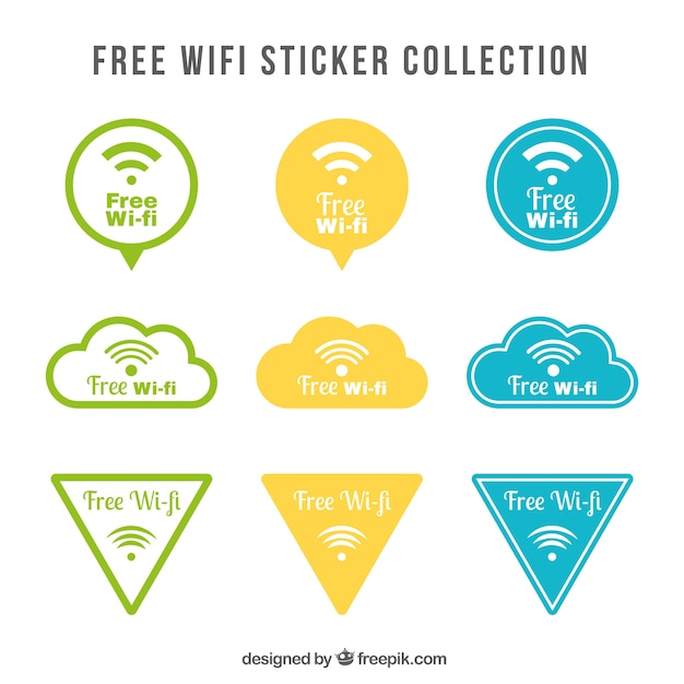 Free Vector wifi sticker collection