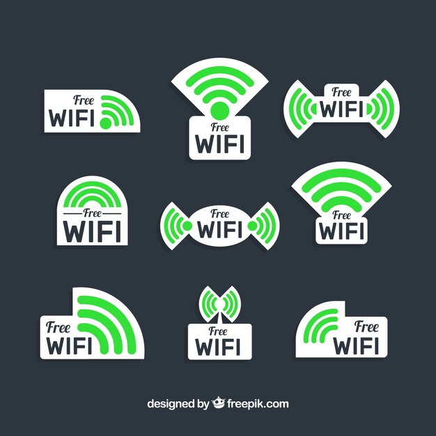 Free Vector wifi stickers collection
