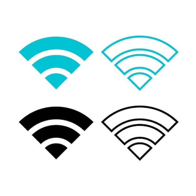 Бесплатное векторное изображение Набор символов wi-fi