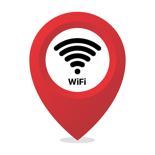 Vettore gratuito pin di localizzazione della zona wi-fi