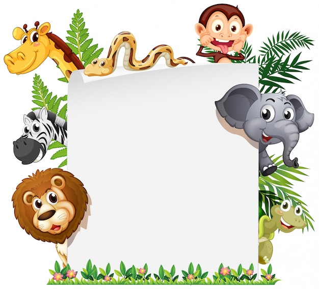 Wild Animal Note Template: Vector Templates for Art Frame