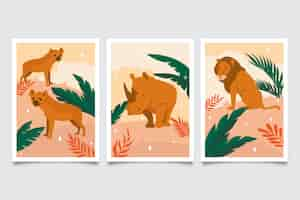 Free vector wild animals covers collection