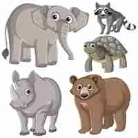 Free vector wild animals gathering in a cartoon illustration