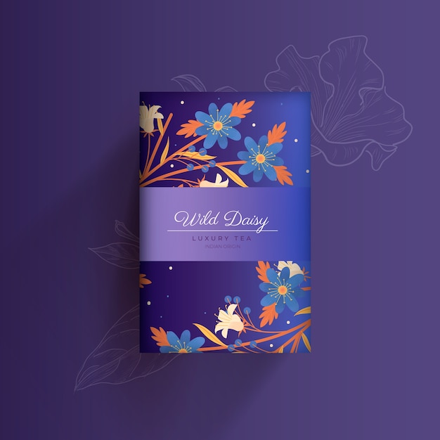 Free vector wild daisy luxury tea ad