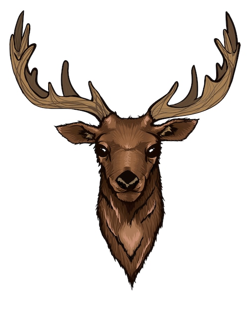 Antler deer silhouette Royalty Free Vector Image