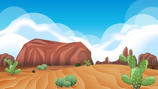 Wild desert landscape at daytime scene